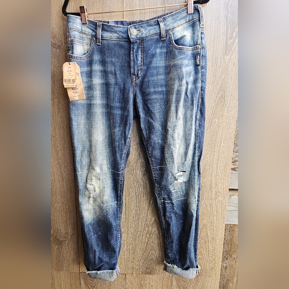 Silver Jeans Cuffed NWT Girlfriend Size 12 Denim Jeans